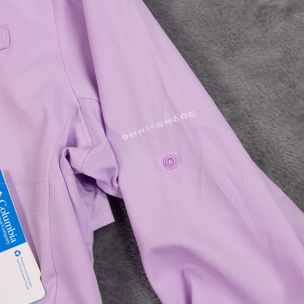 COLUMBIA Women's S PFG Tamiami‎ II Purple Hydrangea Long Sleeve Shirt - Picture 7 of 14
